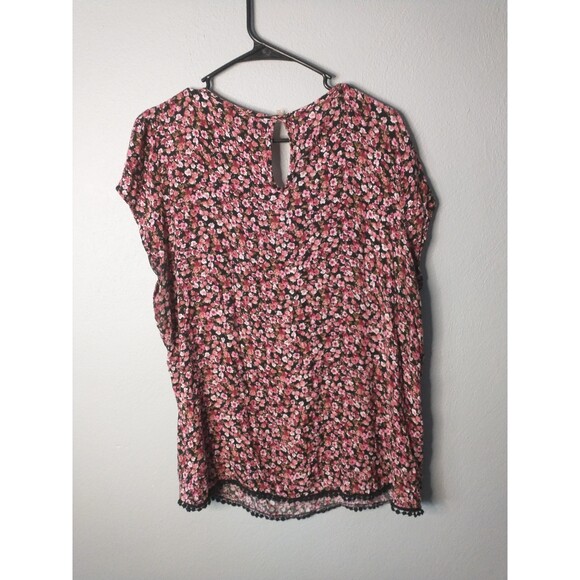 Love J Pink Floral Boho Blouse Women’s Plus 3X Crochet Trim Lightweight - Picture 4 of 4